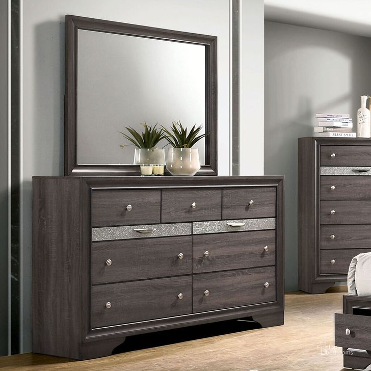 The appearance of Chrissy Dresser In Gray designed by Furniture of America in the modern / contemporary interior design. This gray piece of furniture  was selected by 1StopBedrooms from Chrissy Collection to add a touch of cosiness and style into your home. Sku: CM7552GY-D. Material: Wood. Product Type: Dresser.