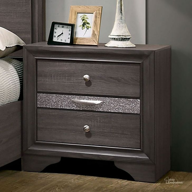 The appearance of Chrissy Night Stand In Gray designed by Furniture of America in the modern / contemporary interior design. This gray piece of furniture  was selected by 1StopBedrooms from Chrissy Collection to add a touch of cosiness and style into your home. Sku: CM7552GY-N. Material: Wood. Product Type: Nightstand.