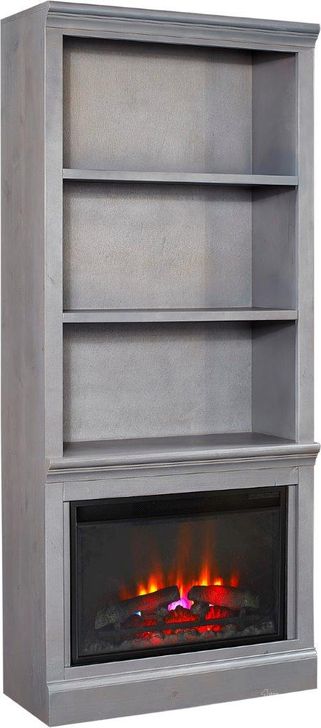 The appearance of Churchill 74 Inch Fireplace Display Case In Grey designed by Aspenhome in the traditional interior design. This grey piece of furniture  was selected by 1StopBedrooms from Churchill Collection to add a touch of cosiness and style into your home. Sku: DR3472F/12-GRY. Material: Wood. Product Type: Console. Image1