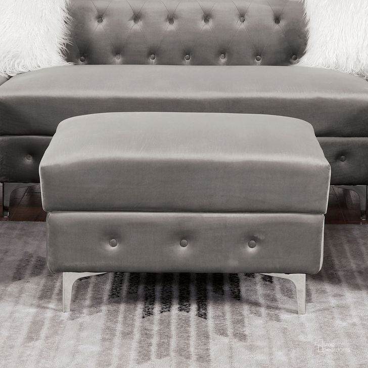 The appearance of Ciabattoni Ottoman In Gray designed by Furniture of America in the transitional interior design. This gray piece of furniture  was selected by 1StopBedrooms from Ciabattoni Collection to add a touch of cosiness and style into your home. Sku: CM6256GY-OT. Material: Wood. Product Type: Ottoman. Image1