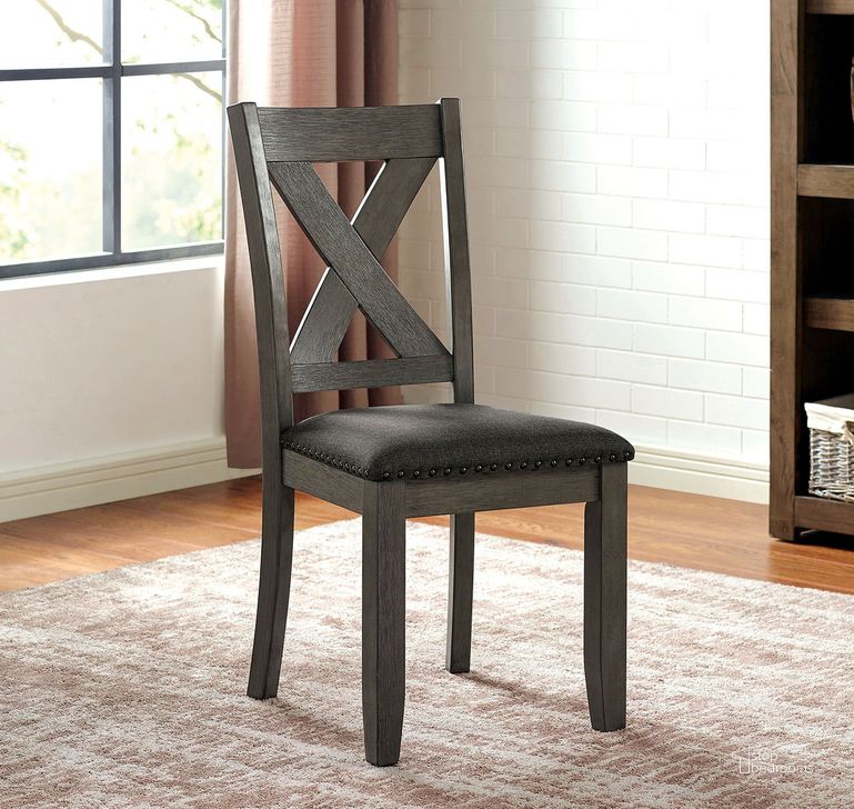 The appearance of Cilgerran Side Chair Set of 2 In Gray and Dark Gray designed by Furniture of America in the transitional interior design. This dark gray and gray piece of furniture  was selected by 1StopBedrooms from Cilgerran Collection to add a touch of cosiness and style into your home. Sku: CM3153GY-SC-2PK. Material: Wood. Product Type: Side Chair. Image1