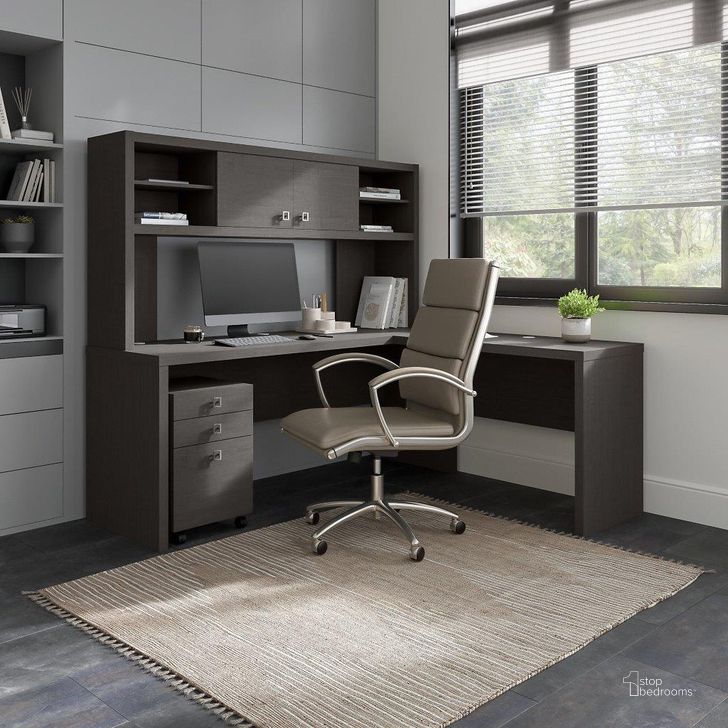 The appearance of Cirocco Charcoal Desk & Hutch Home Office Desk with Hutch 0qb24474023 designed by Luxury Loft in the modern / contemporary interior design. This charcoal piece of furniture  was selected by 1StopBedrooms from Cirocco Collection to add a touch of cosiness and style into your home. Sku: ECH051CM. Material: Wood. Product Type: Desk & Hutch. Image1