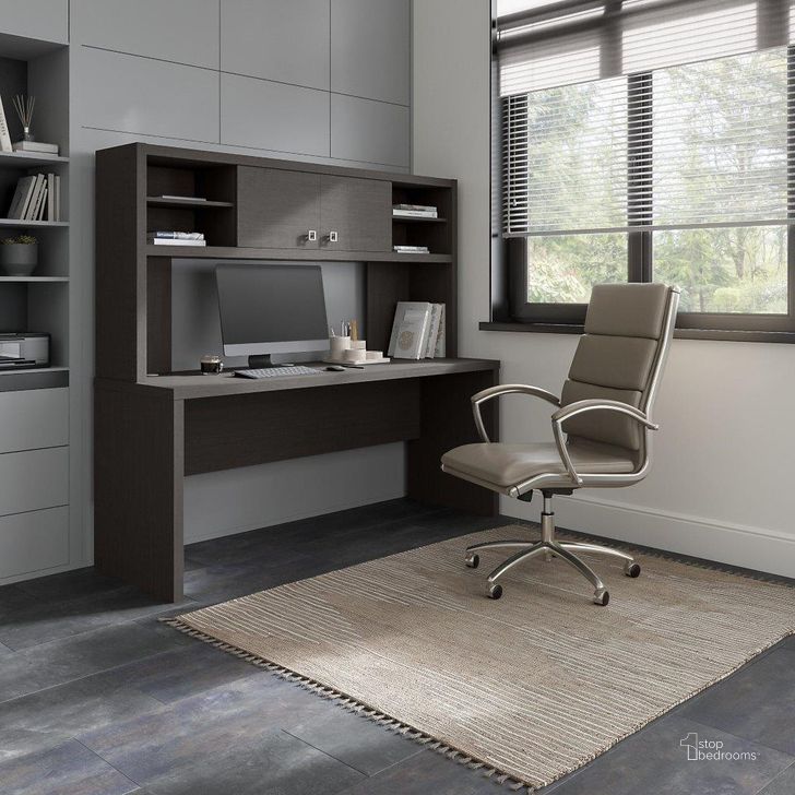 The appearance of Cirocco Charcoal Desk & Hutch Home Office Desk with Hutch 0qb24474043 designed by Luxury Loft in the modern / contemporary interior design. This charcoal piece of furniture  was selected by 1StopBedrooms from Cirocco Collection to add a touch of cosiness and style into your home. Sku: ECH056CM. Material: Wood. Product Type: Desk & Hutch. Image1