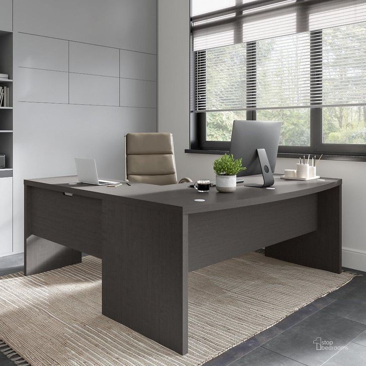 The appearance of Cirocco Charcoal Home Office Desk & Hutch 0qb24474028 designed by Luxury Loft in the modern / contemporary interior design. This charcoal piece of furniture  was selected by 1StopBedrooms from Cirocco Collection to add a touch of cosiness and style into your home. Sku: ECH053CM. Material: Wood. Product Type: Home Office Desk. Image1