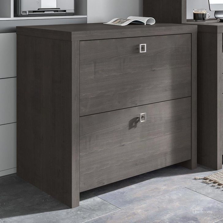 The appearance of Cirocco Charcoal Lateral Filing Cabinet designed by Luxury Loft in the modern / contemporary interior design. This charcoal piece of furniture  was selected by 1StopBedrooms from Cirocco Collection to add a touch of cosiness and style into your home. Sku: KI60302-03. Product Type: Lateral Filing Cabinet. Image1