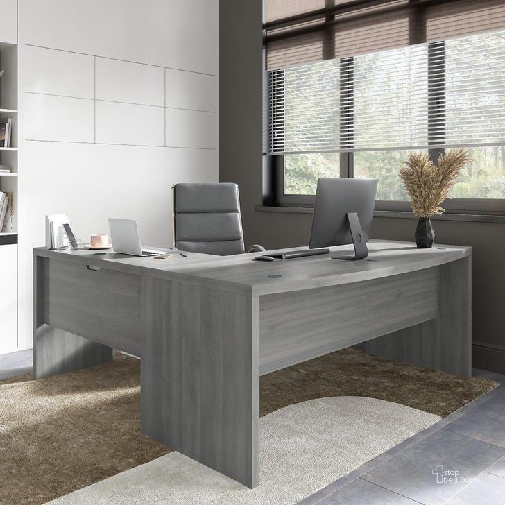 The appearance of Cirocco Gray Home Office Set designed by Luxury Loft in the modern / contemporary interior design. This gray piece of furniture  was selected by 1StopBedrooms from Cirocco Collection to add a touch of cosiness and style into your home. Sku: ECH058MG. Material: Wood. Product Type: Home Office Set. Image1