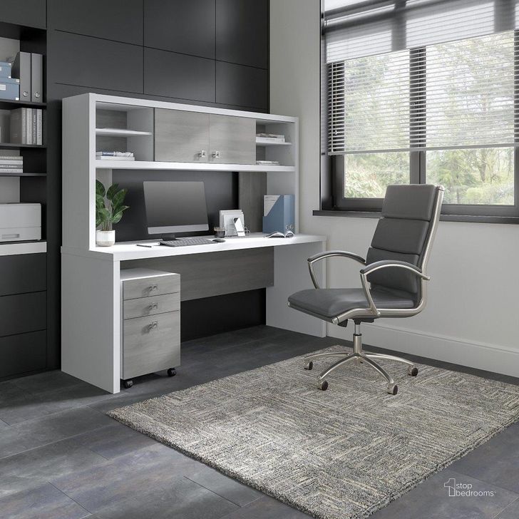 The appearance of Cirocco White and Gray Desk & Hutch Home Office Desk with Hutch 0qb24474012 designed by Luxury Loft in the modern / contemporary interior design. This white and gray piece of furniture  was selected by 1StopBedrooms from Cirocco Collection to add a touch of cosiness and style into your home. Sku: ECH048WHMG. Material: Wood. Product Type: Desk & Hutch. Image1