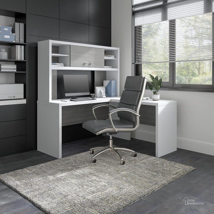 The appearance of Cirocco White and Gray Desk & Hutch Home Office Desk with Hutch 0qb24519200 designed by Luxury Loft in the modern / contemporary interior design. This white and gray piece of furniture  was selected by 1StopBedrooms from Cirocco Collection to add a touch of cosiness and style into your home. Sku: ECH031WHMG. Material: Wood. Product Type: Desk & Hutch. Image1