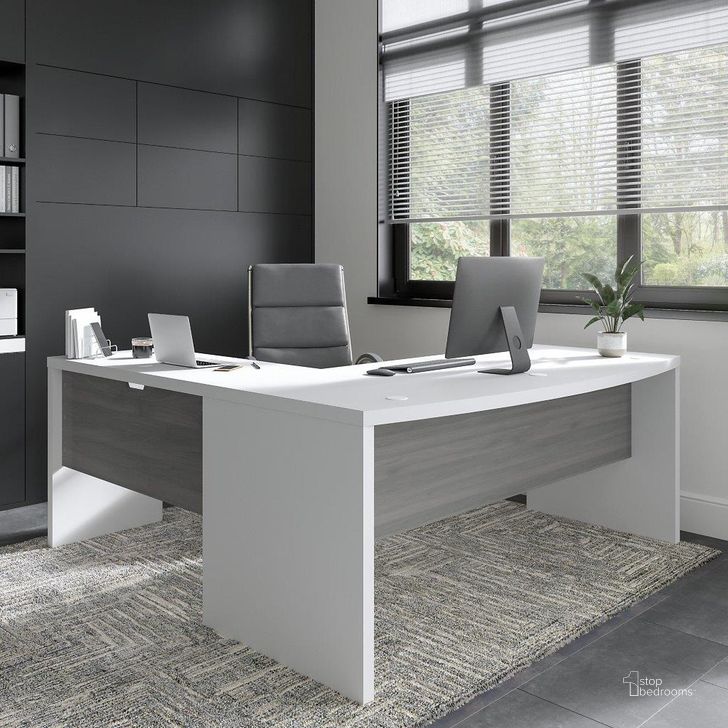 The appearance of Cirocco White and Gray Home Office Set designed by Luxury Loft in the modern / contemporary interior design. This white and gray piece of furniture  was selected by 1StopBedrooms from Cirocco Collection to add a touch of cosiness and style into your home. Sku: ECH058WHMG. Material: Wood. Product Type: Home Office Set. Image1