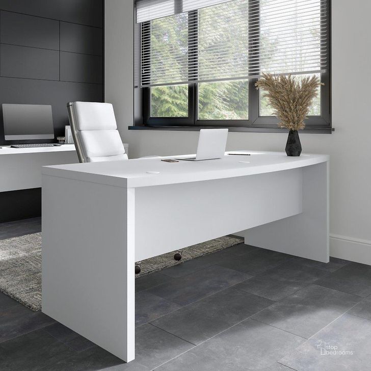 The appearance of Cirocco White Home Office Desk & Hutch 0qb24474055 designed by Luxury Loft in the modern / contemporary interior design. This white piece of furniture  was selected by 1StopBedrooms from Cirocco Collection to add a touch of cosiness and style into your home. Sku: KI60109-03. Material: Wood. Product Type: Home Office Desk. Image1