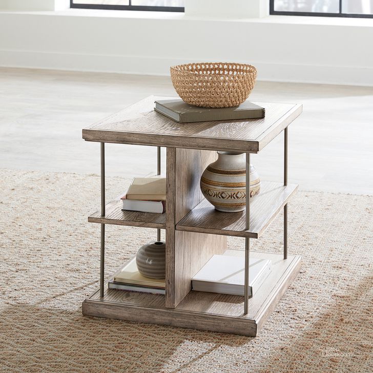 The appearance of City Scape End Table In Burnished Beige designed by Liberty in the modern / contemporary interior design. This beige piece of furniture  was selected by 1StopBedrooms from City Scape Collection to add a touch of cosiness and style into your home. Sku: 421-OT1020. Product Type: End Table. Material: Poplar. Image1