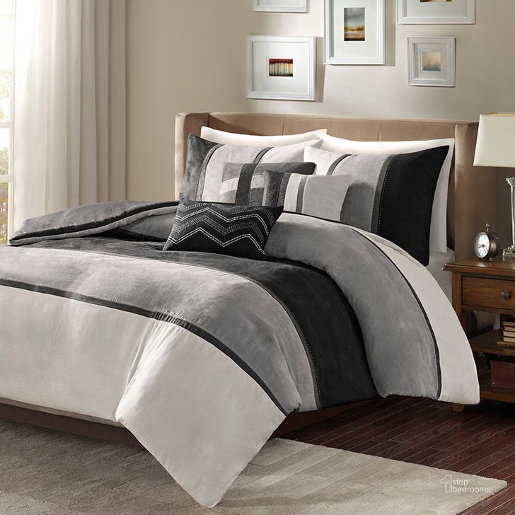 The appearance of Claire Polyester 6 Piece Faux Suede King Duvet Set In Black designed by Olliix in the transitional interior design. This black piece of furniture  was selected by 1StopBedrooms from Palisades Collection to add a touch of cosiness and style into your home. Sku: MP12-7487. Material: Microfiber. Bed Size: King. Product Type: Duvet Set. Image1