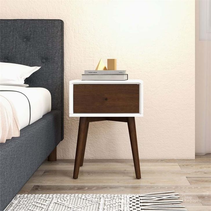 The appearance of Clara White Solid Wood Base Night Stand designed by Ashcroft Furniture in the transitional interior design. This white piece of furniture  was selected by 1StopBedrooms from Clara Collection to add a touch of cosiness and style into your home. Sku: AFC00079. Material: Wood. Product Type: Nightstand. Image1