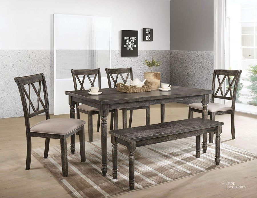 The appearance of Claudia Ii Dining Room Set designed by ACME in the transitional interior design. This weathered gray piece of furniture  was selected by 1StopBedrooms from Claudia Collection to add a touch of cosiness and style into your home. Sku: 71880;71882. Material: Wood. Product Type: Dining Room Set. Image1