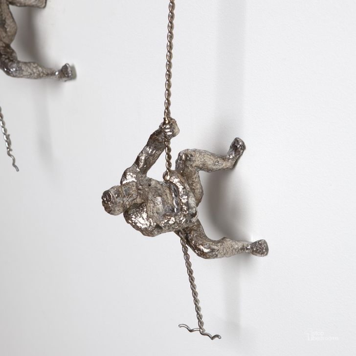 The appearance of Climbing Man Wall Mounted In Thai Silver Leaf designed by Global Views in the modern / contemporary interior design. This silver piece of furniture  was selected by 1StopBedrooms from Climbing Man Collection to add a touch of cosiness and style into your home. Sku: 8.82429. Material: Iron. Product Type: Wall Decor. Image1
