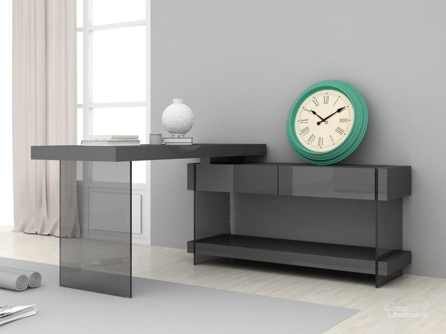 The appearance of Cloud Desk in Grey High Gloss designed by J&M in the modern / contemporary interior design. This grey high gloss piece of furniture  was selected by 1StopBedrooms from Cloud Collection to add a touch of cosiness and style into your home. Sku: 179921-D-G. Product Type: Desk. Image1