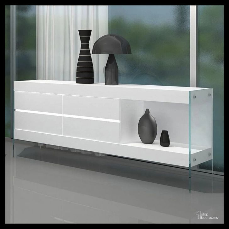 The appearance of Cloud High Gloss Buffet designed by J&M in the modern / contemporary interior design. This white piece of furniture  was selected by 1StopBedrooms from Cloud Collection to add a touch of cosiness and style into your home. Sku: 176971-HG-B. Product Type: Buffet. Image1