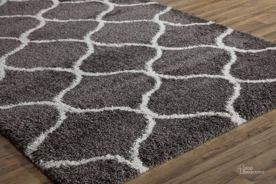 The appearance of Cloud Shag FH200A Charcoal Ivory Links Geometric Contemporary Gray 8' x 10' Area Rug designed by Rugs America in the modern / contemporary interior design. This charcoal piece of furniture  was selected by 1StopBedrooms from Cloud Shag Collection to add a touch of cosiness and style into your home. Sku: RA26351. Material: Polypropylene. Product Type: Area Rugs. Image1