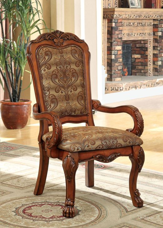 The appearance of Clyce Brown Arm Chair Set of 2 0qd2338850 designed by Versailles Home in the traditional interior design. This brown piece of furniture  was selected by 1StopBedrooms from Clyce Collection to add a touch of cosiness and style into your home. Sku: CM3557AC-2PK. Material: Wood. Product Type: Arm Chair. Image1
