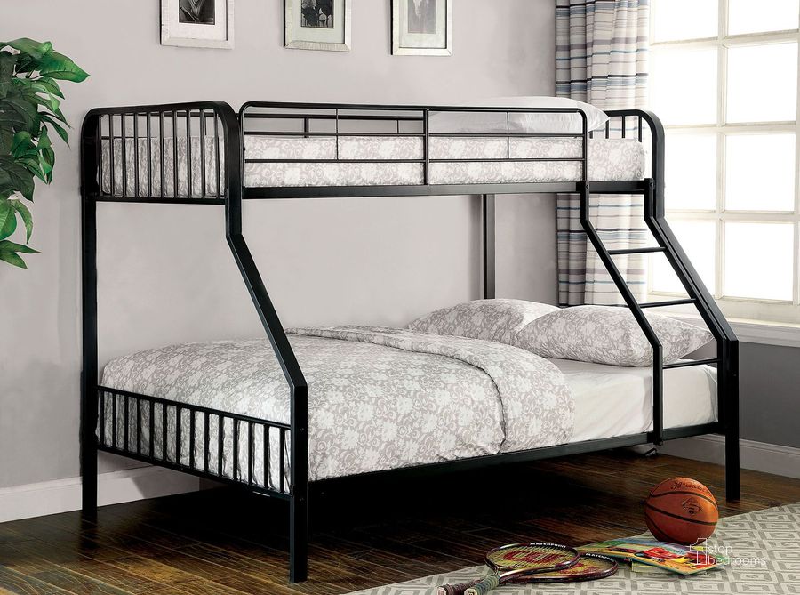 The appearance of Clement Black Twin Over Full Metal Bunk Bed designed by Furniture of America in the modern / contemporary interior design. This black piece of furniture  was selected by 1StopBedrooms from Clement Collection to add a touch of cosiness and style into your home. Sku: CM-BK928TF-1;CM-BK928TF-2. Bed Type: Bunk Bed. Material: Metal. Product Type: Bunk Bed. Bed Size: Twin Over Full.