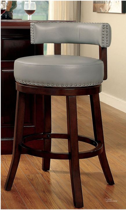The appearance of Shirley Gray 24" Bar Stool Set Of 2 designed by Furniture of America in the modern / contemporary interior design. This gray piece of furniture  was selected by 1StopBedrooms from Shirley Collection to add a touch of cosiness and style into your home. Sku: CM-BR6251GY-24-2PK. Material: Fabric. Product Type: Barstool. Image1