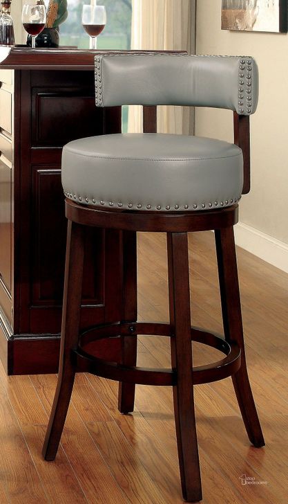 The appearance of Shirley Gray 29" Bar Stool Set Of 2 designed by Furniture of America in the modern / contemporary interior design. This gray piece of furniture  was selected by 1StopBedrooms from Shirley Collection to add a touch of cosiness and style into your home. Sku: CM-BR6251GY-29-2PK. Material: Wood. Product Type: Barstool. Image1