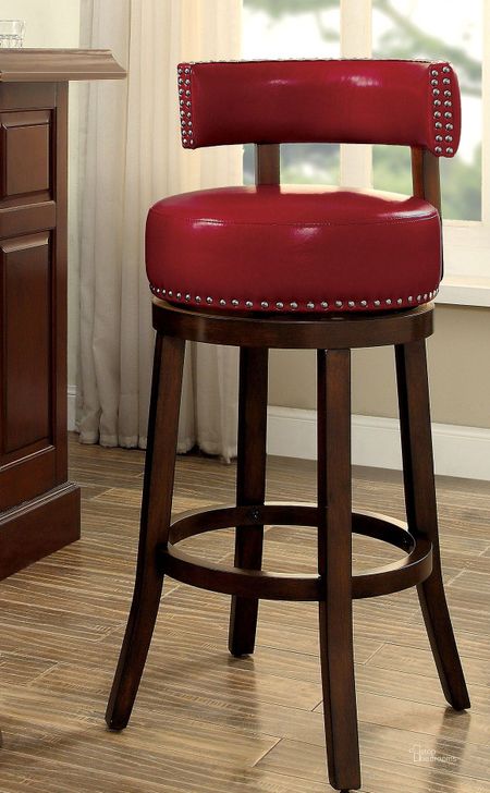 The appearance of Shirley Red 29" Bar Stool Set Of 2 designed by Furniture of America in the modern / contemporary interior design. This red piece of furniture  was selected by 1StopBedrooms from Shirley Collection to add a touch of cosiness and style into your home. Sku: CM-BR6251RD-29-2PK. Material: Fabric. Product Type: Barstool. Image1