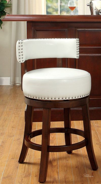The appearance of Shirley White 24" Bar Stool Set Of 2 designed by Furniture of America in the modern / contemporary interior design. This white piece of furniture  was selected by 1StopBedrooms from Shirley Collection to add a touch of cosiness and style into your home. Sku: CM-BR6251WH-24-2PK. Material: Fabric. Product Type: Barstool. Image1