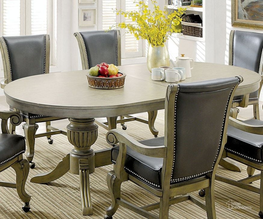 The appearance of Melina Gray Game Table designed by Furniture of America in the modern / contemporary interior design. This gray piece of furniture  was selected by 1StopBedrooms from Melina Collection to add a touch of cosiness and style into your home. Sku: CM-GM367GY-T-1;CM-GM367GY-T-2. Material: Wood. Product Type: Game Table. Image1