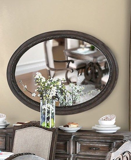 The appearance of Arcadia Rustic Natural Tone Oval Mirror designed by Furniture of America in the transitional interior design. This brown piece of furniture  was selected by 1StopBedrooms from Arcadia Collection to add a touch of cosiness and style into your home. Sku: CM3150MO. Material: Glass. Product Type: Wall Mirror. Image1