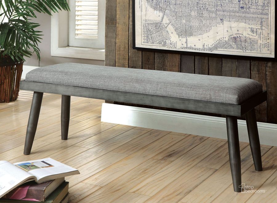The appearance of Vilhelm I Gray Bench designed by Furniture of America in the modern / contemporary interior design. This brown piece of furniture  was selected by 1StopBedrooms from Vilhelm Collection to add a touch of cosiness and style into your home. Sku: CM3360BN. Material: Metal. Product Type: Dining Bench. Image1
