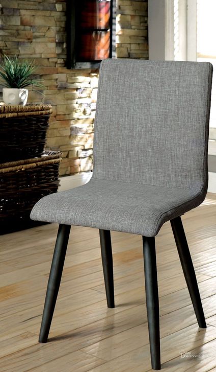 The appearance of Vilhelm I Gray Side Chair Set Of 2 designed by Furniture of America in the modern / contemporary interior design. This brown piece of furniture  was selected by 1StopBedrooms from Vilhelm Collection to add a touch of cosiness and style into your home. Sku: CM3360SC-2PK. Material: Metal. Product Type: Side Chair. Image1