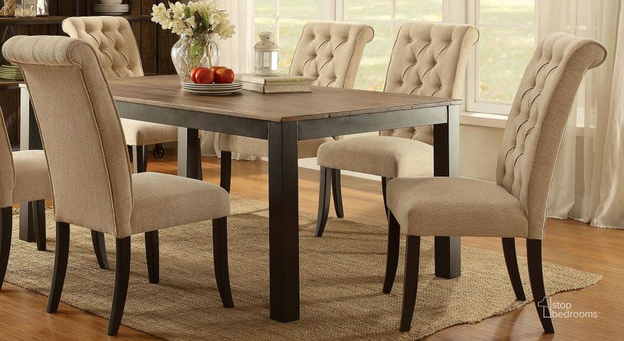The appearance of Marshall Rustic Oak Rectangular Dining Table designed by Furniture of America in the transitional interior design. This brown piece of furniture  was selected by 1StopBedrooms from Marshall Collection to add a touch of cosiness and style into your home. Sku: CM3564T. Table Base Style: Legs. Material: Wood. Product Type: Dining Table. Table Top Shape: Rectangular. Image1