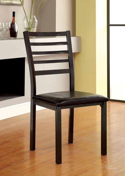 The appearance of Colman Side Chair Set of 2 designed by Furniture of America in the modern / contemporary interior design. This black piece of furniture  was selected by 1StopBedrooms from Colman Collection to add a touch of cosiness and style into your home. Sku: CM3615SC-2PK-KD. Material: Wood. Product Type: Side Chair.