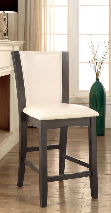 The appearance of Manhattan III Gray Counter Height Chair Set Of 2 designed by Furniture of America in the modern / contemporary interior design. This gray piece of furniture  was selected by 1StopBedrooms from Manhattan Collection to add a touch of cosiness and style into your home. Sku: CM3710GY-PC-2PK. Product Type: Barstool. Material: Vinyl. Image1