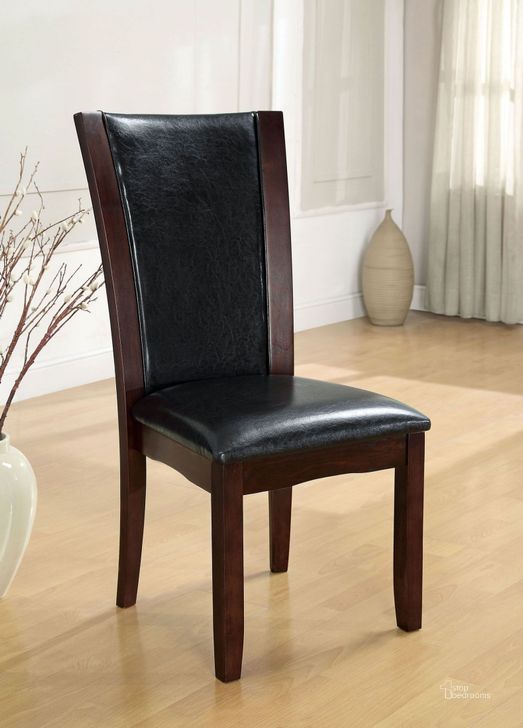 The appearance of Manhattan I Espresso Side Chair designed by Furniture of America in the modern / contemporary interior design. This brown piece of furniture  was selected by 1StopBedrooms from Manhattan Collection to add a touch of cosiness and style into your home. Sku: CM3710SC-2PK. Material: Wood. Product Type: Side Chair.
