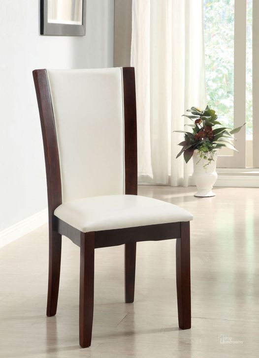 The appearance of Manhattan I White Side Chair designed by Furniture of America in the modern / contemporary interior design. This white piece of furniture  was selected by 1StopBedrooms from Manhattan Collection to add a touch of cosiness and style into your home. Sku: CM3710WH-SC-2PK. Material: Wood. Product Type: Side Chair.