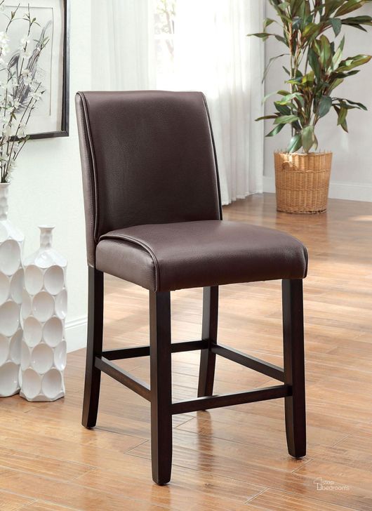 The appearance of Gladstone II Counter Height Chair Set of 2 designed by Furniture of America in the modern / contemporary interior design. This brown piece of furniture  was selected by 1StopBedrooms from Gladstone Collection to add a touch of cosiness and style into your home. Sku: CM3823PC-2PK. Material: Wood. Product Type: Barstool. Image1