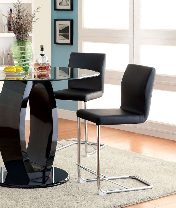 The appearance of Lodia II Black Leatherette Counter Height Chair designed by Furniture of America in the modern / contemporary interior design. This black piece of furniture  was selected by 1StopBedrooms from Lodia Collection to add a touch of cosiness and style into your home. Sku: CM3825BK-PC-2PK. Product Type: Barstool. Material: Vinyl.