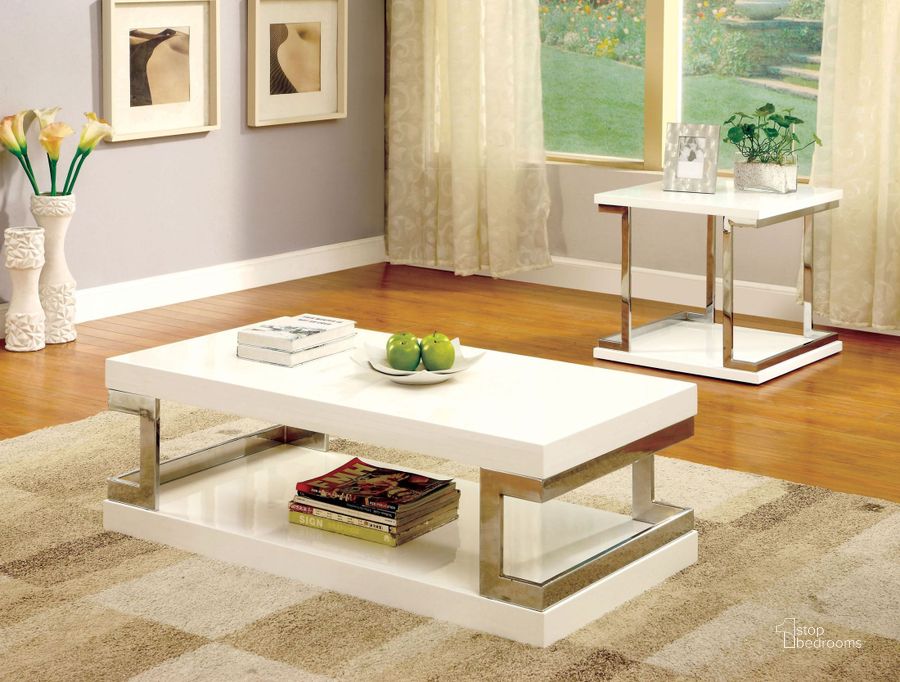 The appearance of Meda White Occasional Table Set designed by Furniture of America in the modern / contemporary interior design. This white piece of furniture  was selected by 1StopBedrooms from Meda Collection to add a touch of cosiness and style into your home. Sku: CM4486C-1;CM4486C-2;CM4486E-1;CM4486E-2. Material: Wood. Product Type: Occasional Table Set. Image1