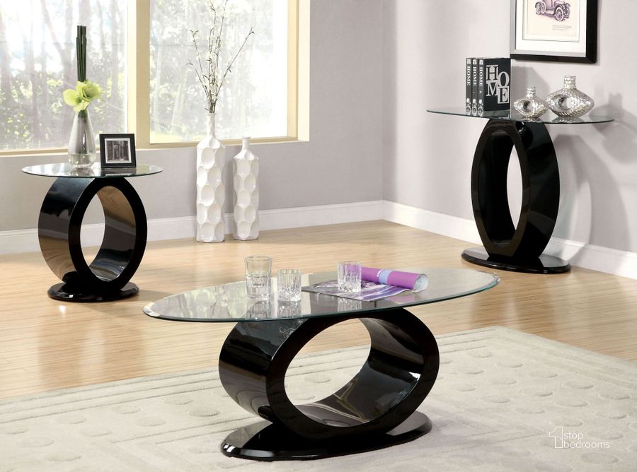 The appearance of Lodia III Black Occasional Table Set designed by Furniture of America in the modern / contemporary interior design. This black piece of furniture  was selected by 1StopBedrooms from Lodia Collection to add a touch of cosiness and style into your home. Sku: CM4825BK-C-1;CM4825BK-C-2;CM4825BK-E-1;CM4825BK-E-2. Material: Glass. Product Type: Occasional Table Set. Image1
