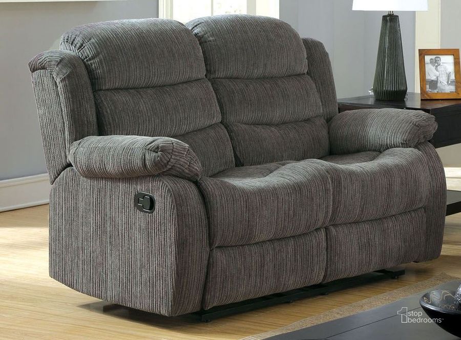 The appearance of Millville Gray Chenille Reclining Loveseat designed by Furniture of America in the traditional interior design. This gray piece of furniture  was selected by 1StopBedrooms from Millville Collection to add a touch of cosiness and style into your home. Sku: CM6173GY-LV. Product Type: Reclining Loveseat. Key Features: Tufted. Material: Chenille. Image1