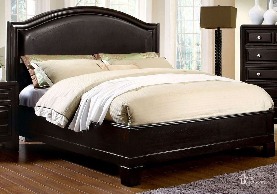 The appearance of Winsor Espresso King Platform Bed designed by Furniture of America in the transitional interior design. This brown piece of furniture  was selected by 1StopBedrooms from Winsor Collection to add a touch of cosiness and style into your home. Sku: CM7058EK-HB;CM7058EK-FB;CM7058EK-R. Bed Type: Platform Bed. Material: Wood. Product Type: Platform Bed. Bed Size: King. Image1