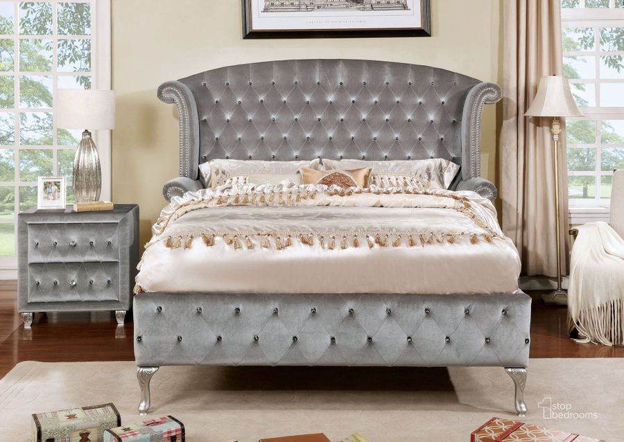 The appearance of Alzir Gray Upholstered Platform Bedroom Set designed by Furniture of America in the traditional interior design. This gray piece of furniture  was selected by 1StopBedrooms from Alzir Collection to add a touch of cosiness and style into your home. Sku: CM7150Q-HB;CM7150Q-FBR;CM7150Q-W;CM7150N. Bed Type: Platform Bed. Material: Wood. Product Type: Platform Bed. Bed Size: Queen. Image1