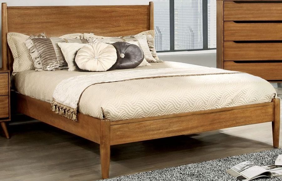 The appearance of Lennart Oak Queen Panel Bed designed by Furniture of America in the transitional interior design. This oak piece of furniture  was selected by 1StopBedrooms from Lennart Collection to add a touch of cosiness and style into your home. Sku: CM7386A-Q-HB;CM7386A-Q-FB;CM7386A-Q-R. Bed Type: Panel Bed. Product Type: Panel Bed. Bed Size: Queen. Image1