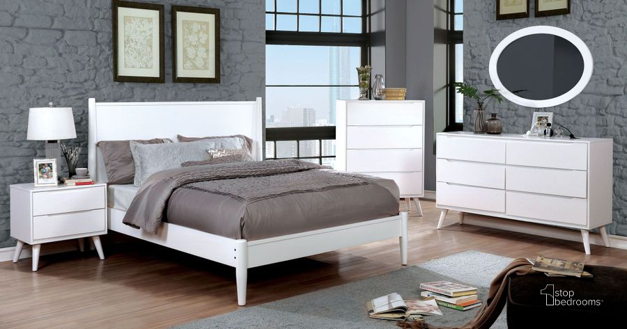The appearance of Lennart II White Panel Bedroom Set designed by Furniture of America in the modern / contemporary interior design. This white piece of furniture  was selected by 1StopBedrooms from Lennart Collection to add a touch of cosiness and style into your home. Sku: CM7386WH-Q-HB;CM7386WH-Q-FB;CM7386WH-Q-R;CM7386WH-N. Bed Type: Panel Bed. Material: Wood. Product Type: Panel Bed. Bed Size: Queen. Image1