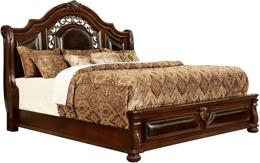 The appearance of Flandreau Brown Queen Panel Bed designed by Furniture of America in the traditional interior design. This brown piece of furniture  was selected by 1StopBedrooms from Flandreau Collection to add a touch of cosiness and style into your home. Sku: CM7588Q-1;CM7588Q-2;CM7588Q-3;CM7588Q-4. Bed Type: Panel Bed. Material: Wood. Product Type: Panel Bed. Bed Size: Queen. Image1