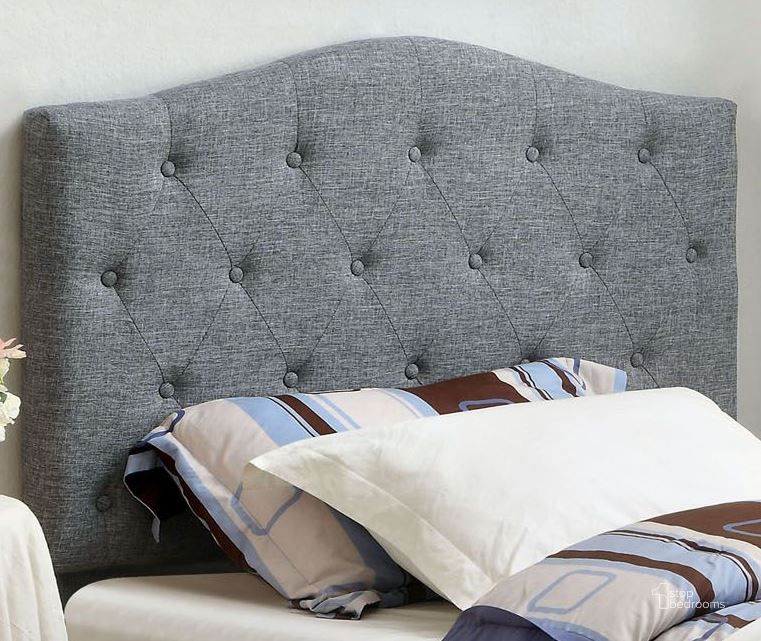 The appearance of Alipaz Gray Flax Fabric Full/Queen Size Headboard designed by Furniture of America in the modern / contemporary interior design. This gray piece of furniture  was selected by 1StopBedrooms from Alipaz Collection to add a touch of cosiness and style into your home. Sku: CM7989GY-HB-FQ. Material: Wood. Product Type: Headboard. Bed Size: Full Over Queen. Image1