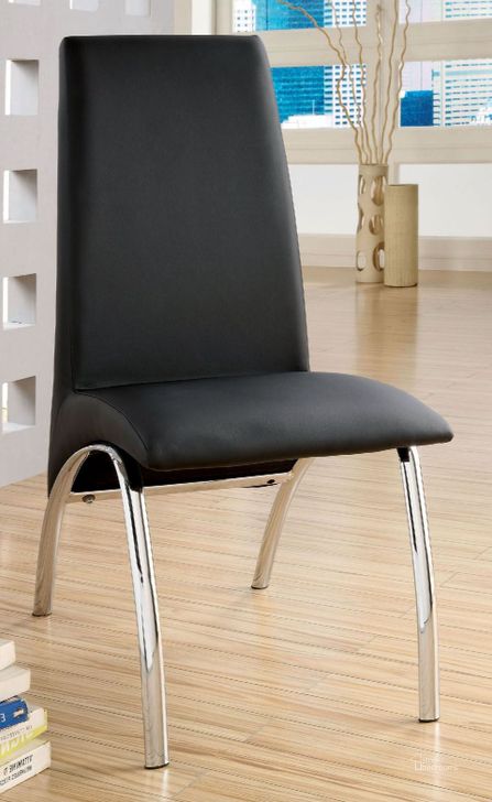 The appearance of Glenview Black Side Chair Set Of 2 designed by Furniture of America in the modern / contemporary interior design. This black piece of furniture  was selected by 1StopBedrooms from Glenview Collection to add a touch of cosiness and style into your home. Sku: CM8370BK-SC-2PK. Material: Leather. Product Type: Side Chair. Image1