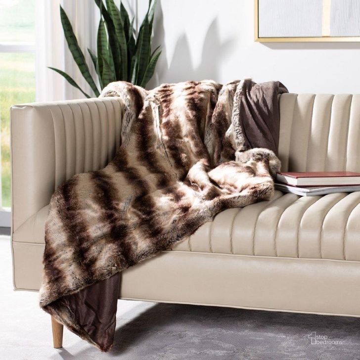 The appearance of Coco Striped Throw designed by Safavieh in the modern / contemporary interior design. This chocolate piece of furniture  was selected by 1StopBedrooms from Coco Collection to add a touch of cosiness and style into your home. Sku: THR719A-5060. Product Type: Pillows and Throw. Material: Acrylic. Image1